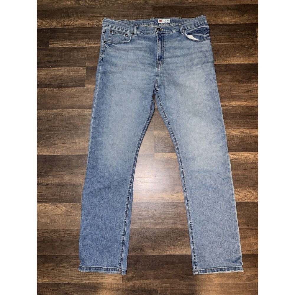 Men's Wrangler Slim Straight Jeans 38x32 Blue Denim Classic Fit Durable Pants